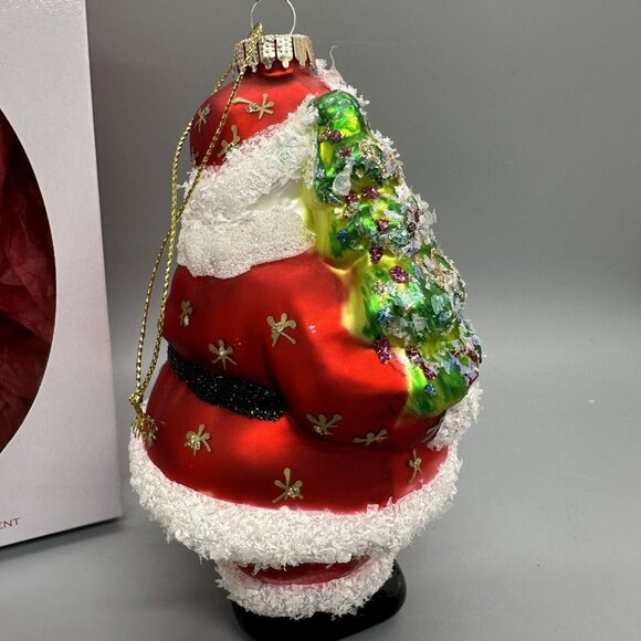 Krebs Glass Christmas Ornament, Santa in Box, European Inspired - Picture 5 of 8